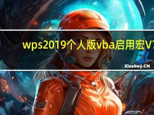 wps2019个人版vba启用宏 V7.1 官方免费版（wps2019个人版vba启用宏 V7.1 官方免费版功能简介）