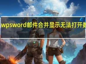 wpsword邮件合并显示无法打开数据源（邮件合并为什么显示wps文字无法打开数据源）