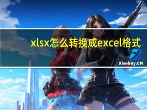 xlsx怎么转换成excel格式（xlsx）