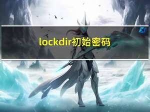 lockdir初始密码（lockdir忘记密码）