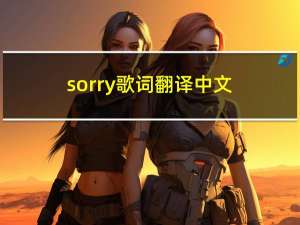 sorry歌词翻译中文（sorry歌词justin bieber）