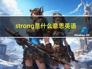 strong是什么意思英语（strong是什么意思）