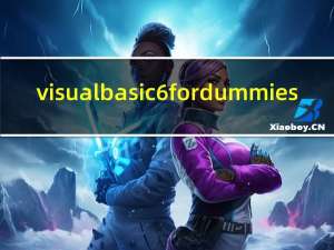 visual basic 6 for dummies（Visual Basic 6.0及其应用简介）
