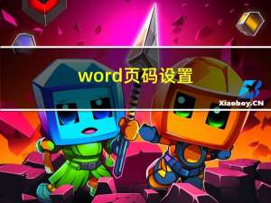 word页码设置（word页码设置）