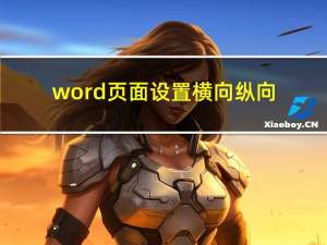 word页面设置横向纵向（word页面设置横向纵向）