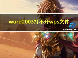 word2003打不开wps文件（word2003打不开）
