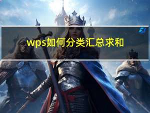 wps如何分类汇总求和（分类汇总求和）