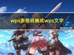 wps表格转换成wps文字