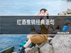 红酒推销经典语句